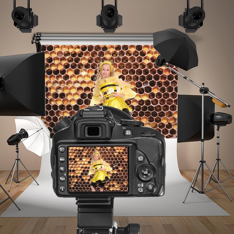 Baocicco 7x5ft Baby Shower Backdrop Real Apiary Honeycomb Bee Nest Beehive Backdrop Photography Background Happy Birthday Honeymoon Girls Boys Birthday Party Newborn Adults Portrait Studio Props - Image 3